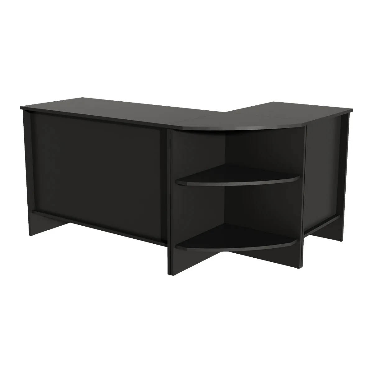 Comptoir d'angle mélaminé noir mat 52 x 52 x 88 cm - Comptoirs One-3