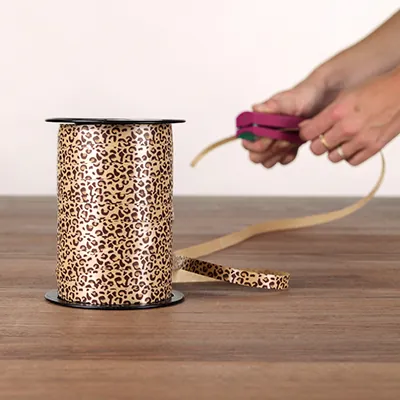 Bolduc léopard 10 mm x 225 m polypropylène - Bolducs imprimés et à motifs-1