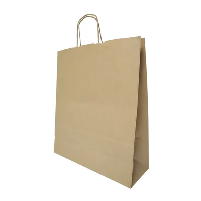 Sac kraft brun poignées torsadées 36 x 12 x 41 cm - Sac papier kraft - Paquet de 250 - Sacs kraft brun poignées torsadées