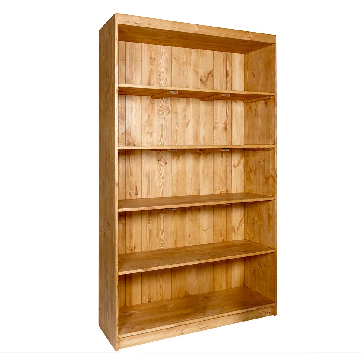 Étagère en bois massif 4 niveaux 100 x 39 x 200 cm brun - Mobilier retail - Ligne Authentique