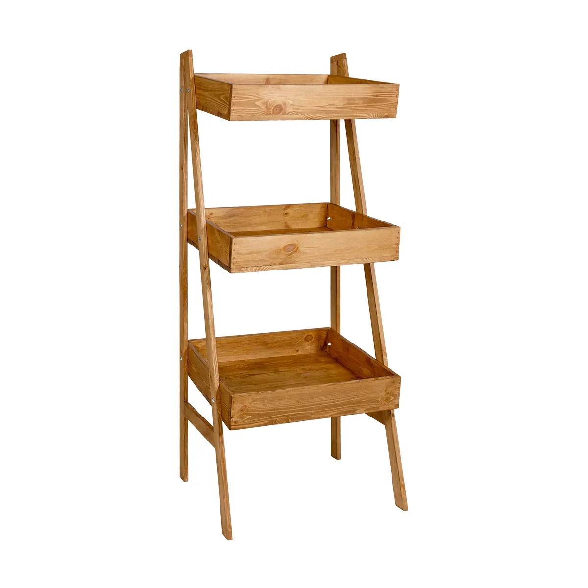 Présentoir fruits et légumes bois massif 3 étages 70 x 50 x 160 cm - Mobilier primeur - Ligne Authentique