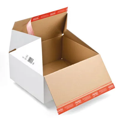 Carton d'expédition à fond automatique Blanc 30,6x18,6x12,7cm - Boîte carton - Lot de 20 - Cartons d'expédition, Boîtes carton