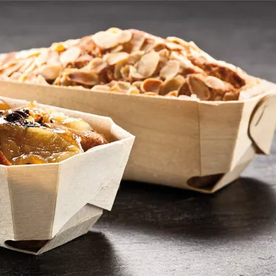 Moule de cuisson en bois pour pain 185 x 115 x 40 mm - Barquettes en bois-2