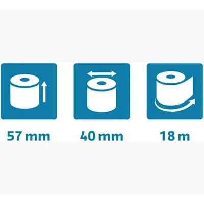 Bobine thermique Safe Contact - Rouleau TPE - Papier thermique 57 x ø 40 mm x L 18 m, mandrin 12 mm - Lot de 20 - Rouleaux TPE, Bobines thermiques-6