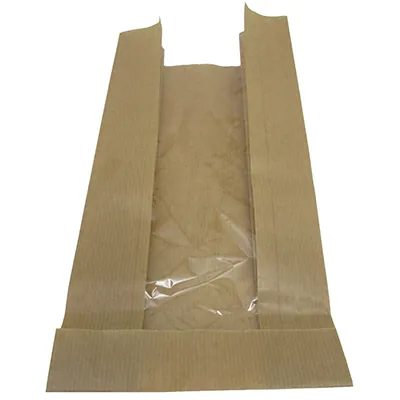 Sachet kraft avec fenêtre 3,5 kg 23 + 10 x 34 cm - Sac kraft sans poignée - Lot de 1000 - Sacs SOS avec fenêtre