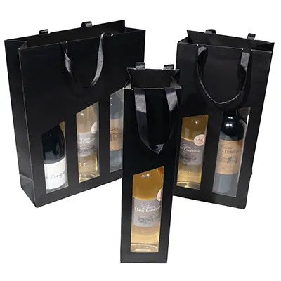 Sacs à fenêtre 3 bouteilles Séduction - Sacs pour bouteilles de vin-1
