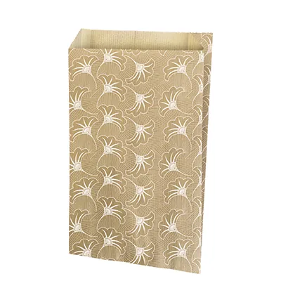 Pochette cadeau papier kraft Évidence 18 + 6 x H 35 cm - Lot de 150 - Pochettes cadeaux à motifs