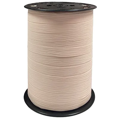 Bolduc mat rose pastel effet crépon 10 mm x 250 m polypropylène - Bolducs unis