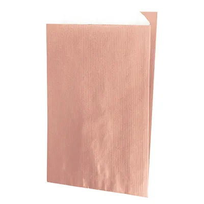 Pochette cadeau kraft vergé rose cuivré 12 x 4,5 x 21 cm - Sachet kraft - Lot de 150 - Pochettes cadeaux unies