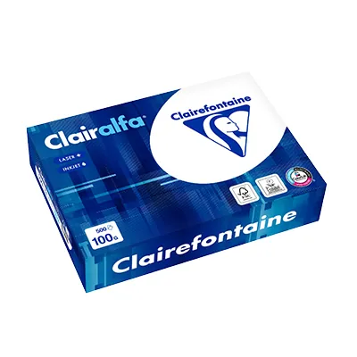 Papier A4 blanc 100g Clairefontaine Clairalfa - Ramette de 500 feuilles - Papier imprimante