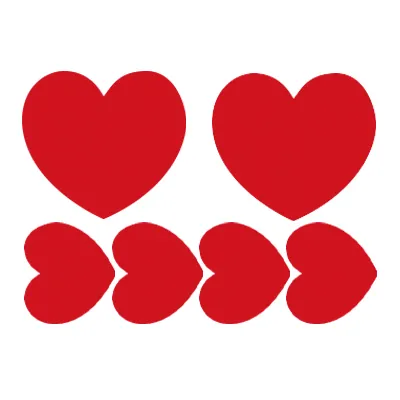Sticker Coeur rouge Saint Valentin - Sticker vitrine - Set de 6 pièces - Décors Vitrine St Valentin