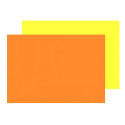 Etiquette A4 Jaune fluo / Orange fluo 450g - Paquet de 30 feuilles - Feuilles fluo