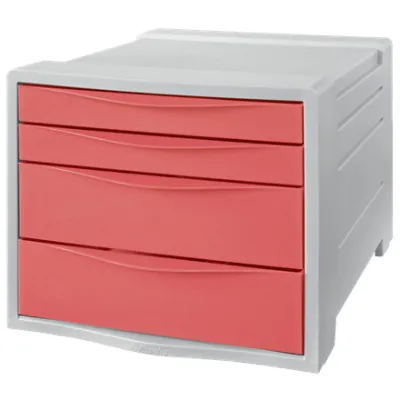 Module de classement 4 tiroirs Esselte Colour'Breeze corail / blanc 28,1 x 36,5 x 24,4 cm - Modules de classement