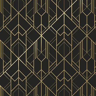 Papier cadeau Art Grafik couché blanc 70 cm x 25 m, noir / or, 80 g/m² - Papier cadeaux couchés à motifs