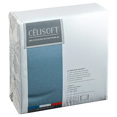Serviette Celisoft non tissée 40 x 40 cm - Serviette jetable - Serviette de table papier - Bleu orage - Paquet de 50 - Serviettes jetables, Serviettes cocktails-1