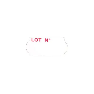 Étiquette blanche 26 x 12 mm adhésive LOT N° pour étiqueteuse - 10 rouleaux de 1500 - Étiquettes pour étiqueteuses