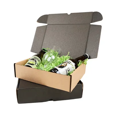 Boîte carton réversible brun / noir 27,6 + 20,7 x 7 cm - Carton d'expédition - Lot de 20 - Boites cadeaux carton pliables-5