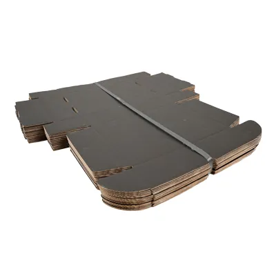 Boîte carton réversible brun / noir 27,6 + 20,7 x 7 cm - Carton d'expédition - Lot de 20 - Boites cadeaux carton pliables-1