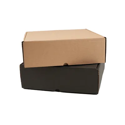 Boîte carton réversible brun / noir 32 + 33 x 10,5 cm - Carton d'expédition - Lot de 20 - Boites cadeaux carton pliables-2