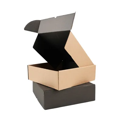 Boîte carton réversible brun / noir 32 + 33 x 10,5 cm - Carton d'expédition - Lot de 20 - Boites cadeaux carton pliables-3