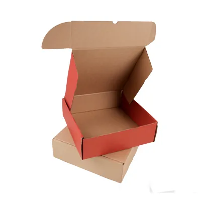 Boîte carton réversible brun / rouge 32 + 33 x 10,5 cm - Carton d'expédition - Lot de 20 - Boites cadeaux carton pliables-3