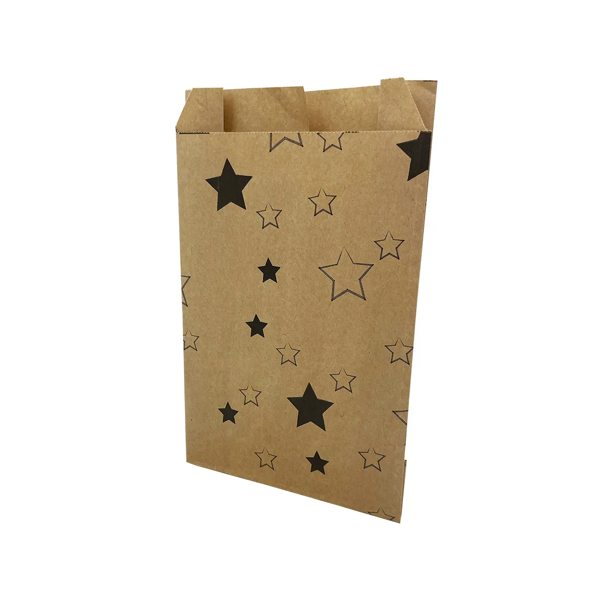 Pochette cadeau Noël papier kraft Étoiles 25 + 6,5 x H 41 cm - Lot de 250 - Pochettes cadeaux à motifs