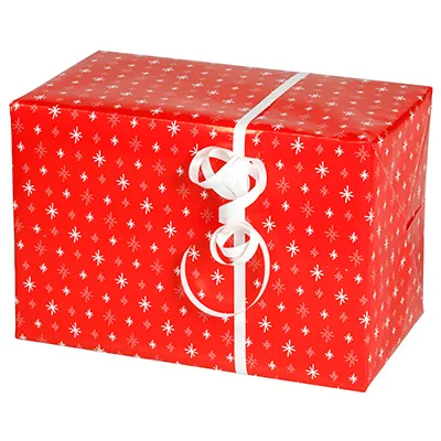 Papier cadeau couché rouge étoiles blanches 70 cm x 100 m 70 g/m² - Papier cadeaux couchés à motifs-2