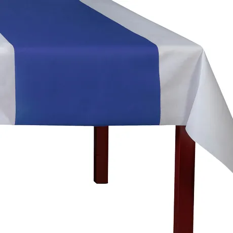 Chemin de table Spunbond non tissé prédécoupé - Tête à tête prédécoupé - Bleu marine - Rouleau de 40 cm x 24 m - Chemins de table jetables, Sets de table papier-4