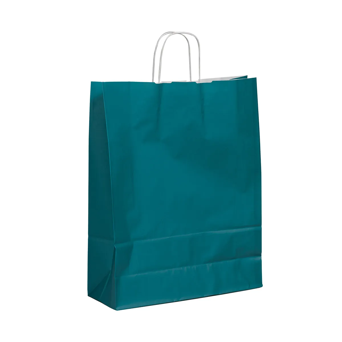 Sac kraft bleu wendy à poignées torsadées 19+8x23,5cm 90g/m² (x50) - Sacs kraft couleur poignées torsadées