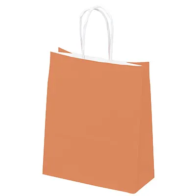 Sac kraft Terre de Sienne à poignées torsadées 36+13x44,5cm 90g/m² (x50) - Sacs kraft couleur poignées torsadées