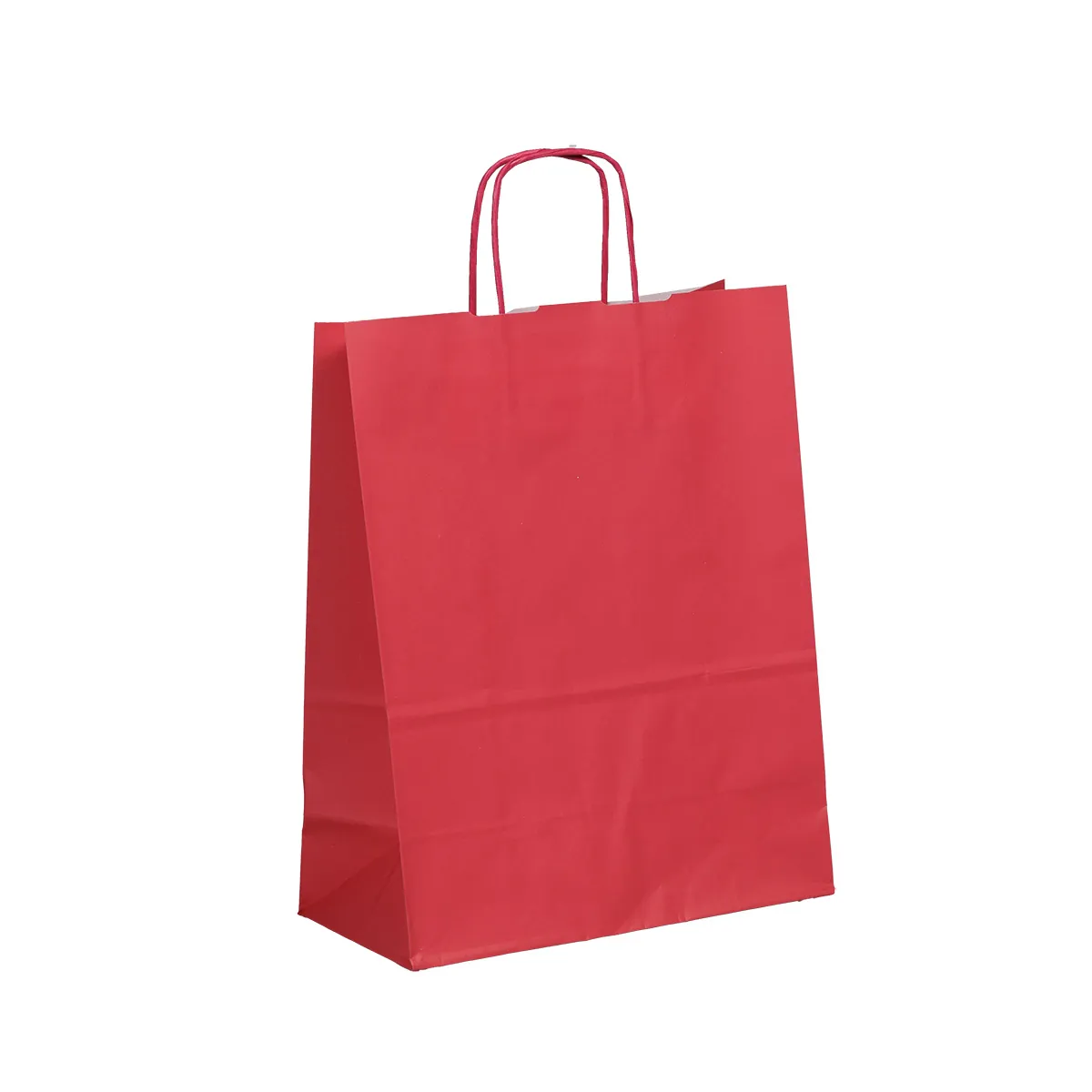 Sac kraft magenta à poignées torsadées 24+12x31cm 90g/m² (x50) - Sacs kraft couleur poignées torsadées