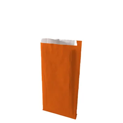 Pochette cadeau kraft vergé orange passion 16 x 8 x 27 cm - Sachet kraft - Lot de 250 - Pochettes cadeaux unies