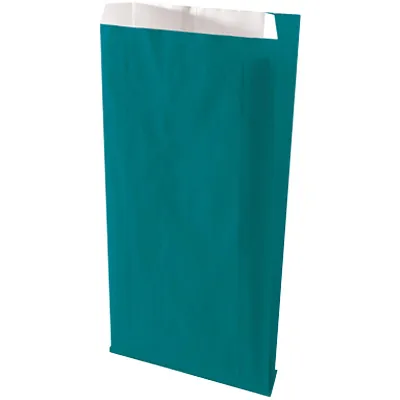 Pochette cadeau kraft vergé bleu canard 31 x 8 x 49 cm - Sachet kraft - Lot de 250 - Pochettes cadeaux unies