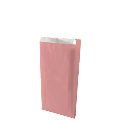 Pochette cadeau kraft vergé rose poudré 16 x 8 x 27 cm - Sachet kraft - Lot de 250 - Pochettes cadeaux unies