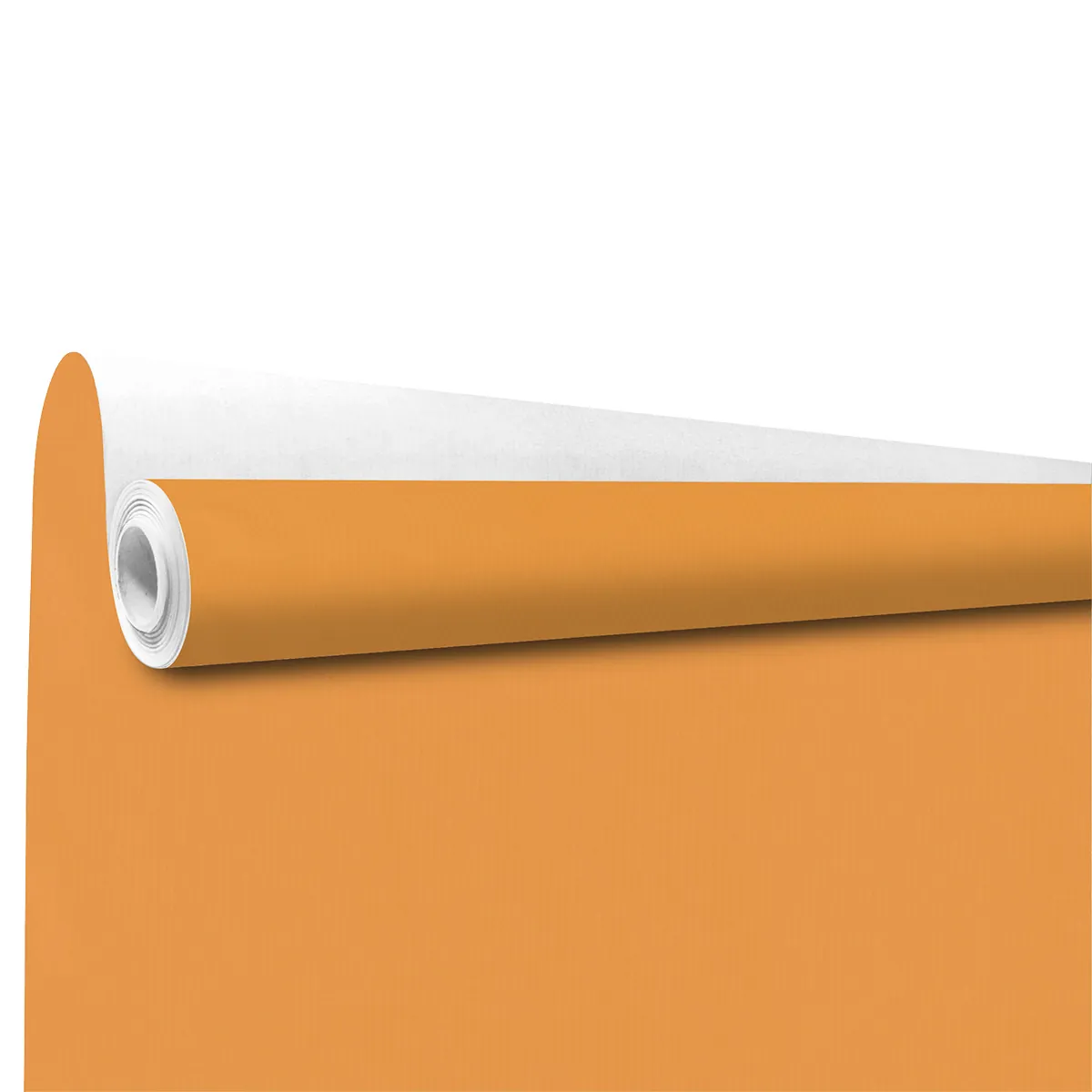 Papier cadeau kraft vergé orange uni 70 cm x 100 m 60 g/m² – le rouleau - Papiers cadeaux unis