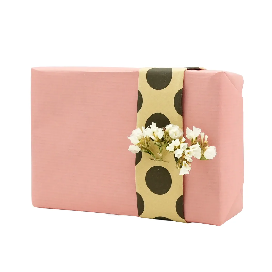 Papier cadeau kraft vergé rose poudré uni 70 cm x 100 m 60 g/m² – le rouleau - Papiers cadeaux unis-2