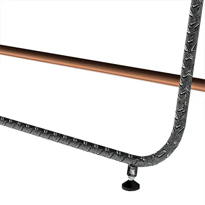 Portant droit pliant cuivré - L 123 cm - H 160 cm - Portants à vêtements droits-1