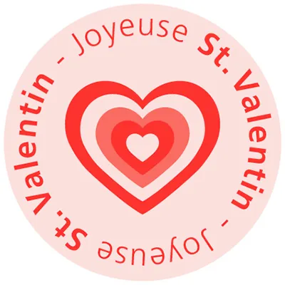 Etiquette Saint Valentin Assortiment Coeurs ø 35 mm - Sticker Saint Valentin - Rouleau de 500 - Étiquettes cadeaux adhésives-2