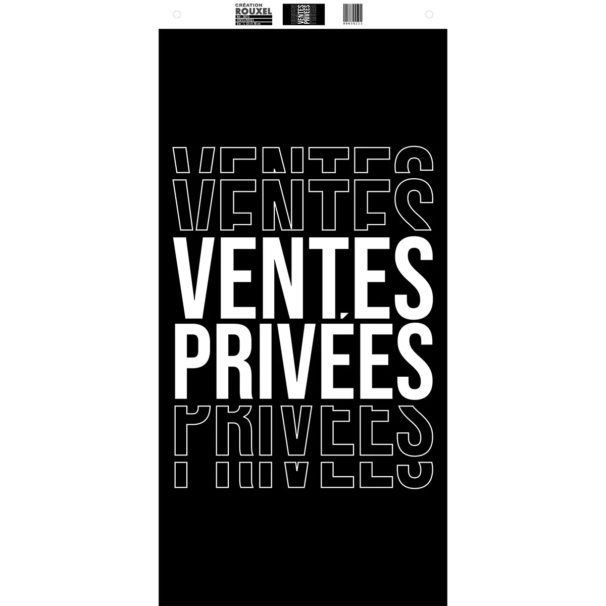 Affiche Ventes privées verticale 40 x 80 cm noir/blanc - Affiches Ventes Privées