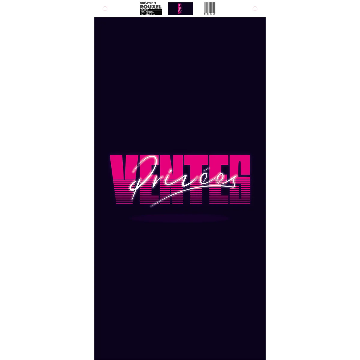 Affiche Ventes privées verticale Néon 40 x 80 cm violet/fuchsia - Affiches Ventes Privées