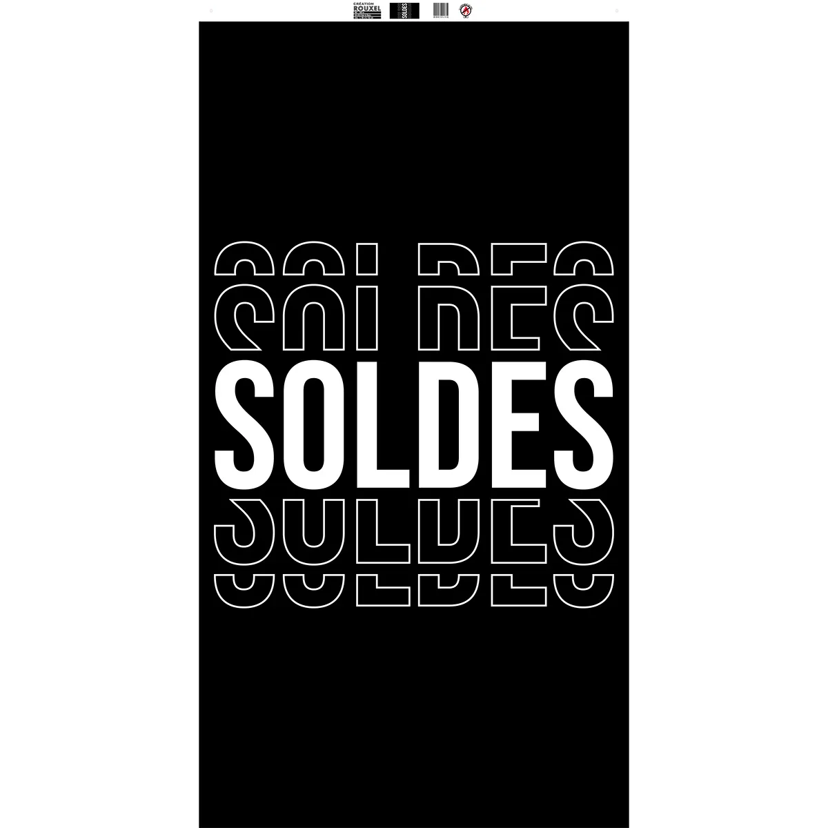 Affiche Soldes pour magasin grand format 80 x 150 cm - Noir/Blanc - Affiches Soldes