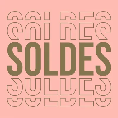 Affiche Soldes magasin carrée 38 x 38 cm - Affiche promo - Rose/Blanc - Affiches Soldes
