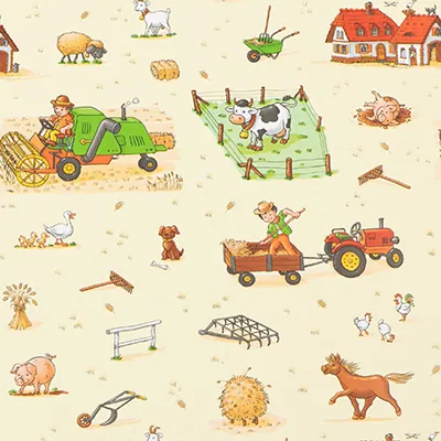 Papier cadeau À la ferme - Multicolore - 70 cm x 50 m - Le rouleau - Papiers cadeaux enfants