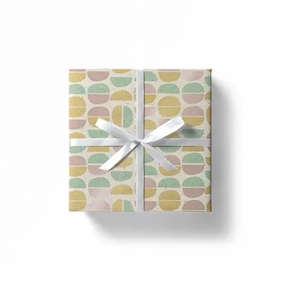 Papier cadeau Art Déco Pastel en herbe 70 cm x 50 m, 65 g/m² - Papiers cadeaux kraft à motifs-4