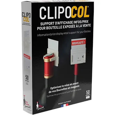 Supports étiquette Clipocol pour bouteille - Étiquettes diverses-1