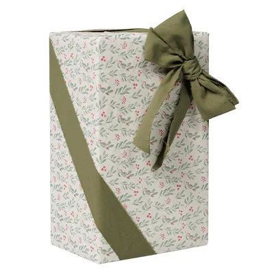 Papier cadeau herbe houx vert/rouge 70 cm x 25 m 65 g/m² – le rouleau - Papiers cadeaux kraft à motifs