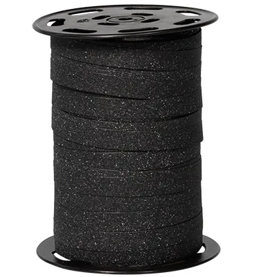 Bolduc noir pailleté 10 mm x 100 m polypropylène - Bolducs unis