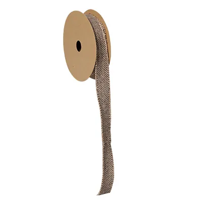 Ruban Chevrons - Marron / Blanc - L 10 m - Rubans tissu, Cordons