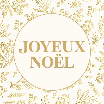 Étiquettes cadeaux adhésives Joyeux Noël feuillage or/blanc ø35 mm – Paquet de 500 - Étiquettes cadeaux adhésives