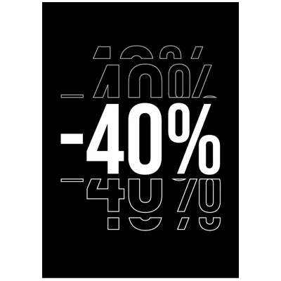Etiquette -40% à trou 50 x 70 mm - Etiquettes Soldes - Paquet de 100 - Étiquettes Soldes